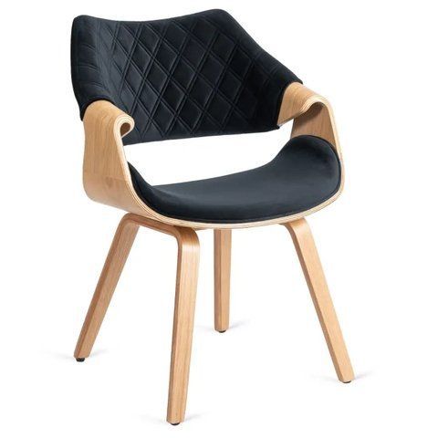 Стілець оксамитовий MEBEL ELITE LUISE Velvet Чорний фотографія