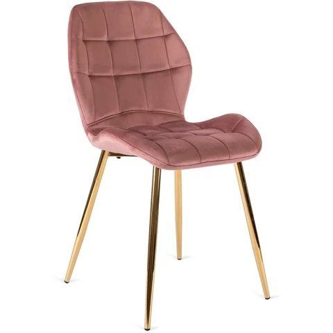 Стул бархатный MEBEL ELITE LUCKY Velvet Розовый / Золотой фотография