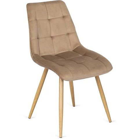 Стул бархатный MEBEL ELITE RODRI Velvet Бежевый / Натуральный фотография