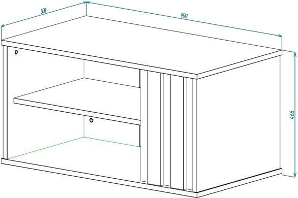 Журнальний столик T2 AD Intarsio 90x50 Антрацит/Дуб Артізан фотографія
