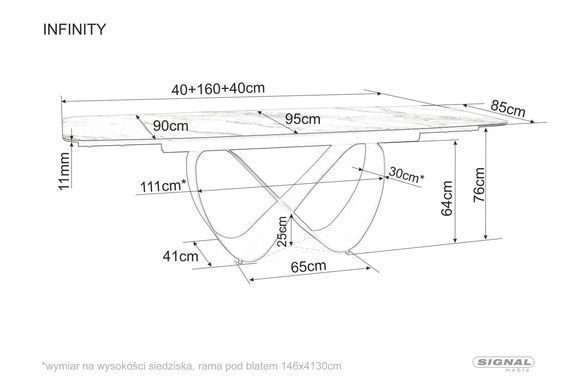 Розкладний Стіл INFINITY CERAMIC Signal 160(240)X95 Бежевий / кашемір фотографія
