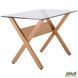 Cтол обеденный Maple AMF 120X70 Dark Beech / Скло Прозоре