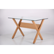 Cтол обеденный Maple AMF 120X70 Dark Beech / Скло Прозоре