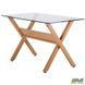 Cтол обеденный Maple AMF 120X70 Dark Beech / Скло Прозоре
