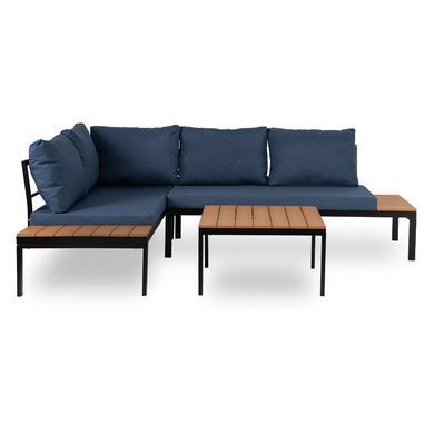 Комплект садових меблів MEBEL ELITE NORMAN Синій/чорний