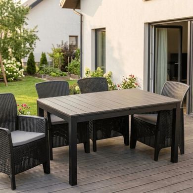 Стол Раскладной обеденный ARGOS MEBEL ELITE 140(180)х90 Темно-серый дуб/черный фотография