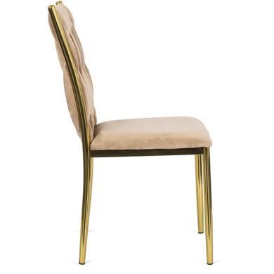 Стілець оксамитовий MEBEL ELITE DAN Velvet Бежевий / Золотий фотографія