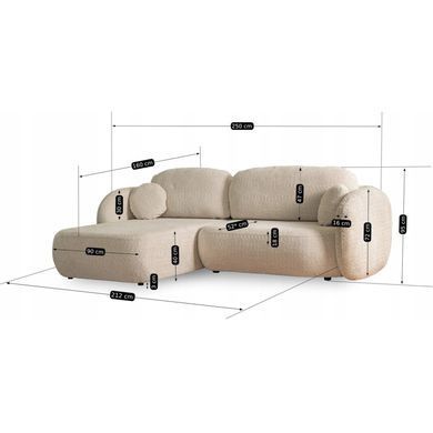 Кутовий диван MEBEL ELITE OLE 250 см Беж (лівий) фотографія