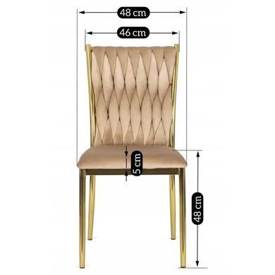 Стілець оксамитовий MEBEL ELITE DAN Velvet Бежевий / Золотий фотографія