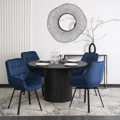 Стілець поворотний оксамитовий MEBEL ELITE LUNA Velvet Темно-синій фотографія