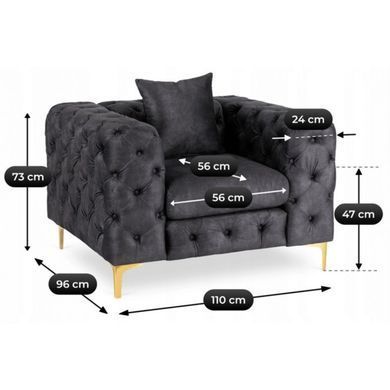 Кресло MEBEL ELITE SORRENTO 1S Черный фотография