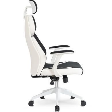 Стілець офісний поворотний MEBEL ELITE DUNCAN Чорний / Білий фотографія
