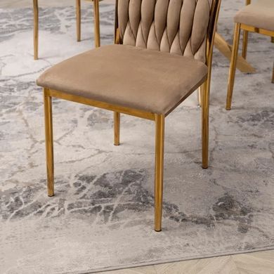 Стілець оксамитовий MEBEL ELITE DAN Velvet Бежевий / Золотий фотографія