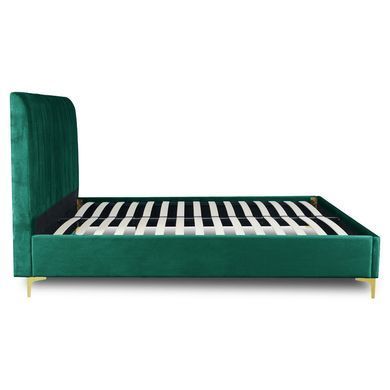 Ліжко двоспальне оксамитове MEBEL ELITE MARCELO Velvet 160x200 см Зелений фотографія