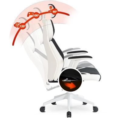 Стілець офісний поворотний MEBEL ELITE DUNCAN Чорний / Білий фотографія
