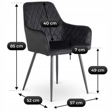 Стул бархатный MEBEL ELITE BRESSO Velvet Черный фотография