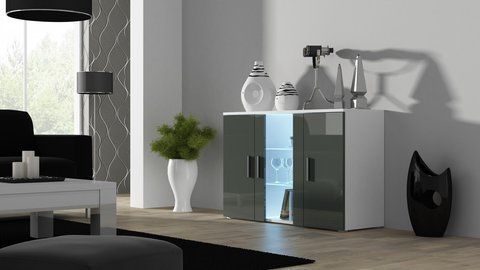 Комод SOHO S7 Cama 120 Білий Мат / Сірий Глянець фотографія