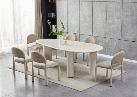 Стол МДФ с матовым микроцементным покрытием Бастиано TM-225 VETRO 100x230 бетон фотография