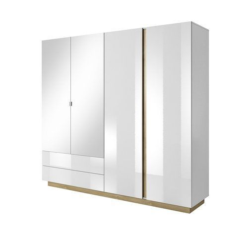 Шкаф для одежды Perfect Home Арко / Arco 4-дверный с зеркалом 4D2S/220 Белый глянец/дуб грандсон фотография