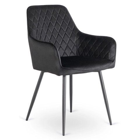 Стул бархатный MEBEL ELITE BRESSO Velvet Черный фотография