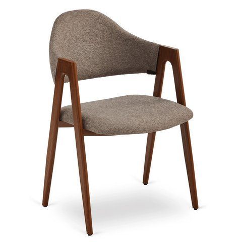 Стул MEBEL ELITE RUIZ ткань бежевый/орех фотография