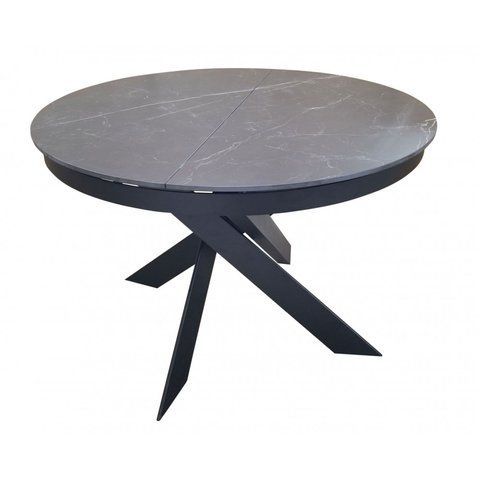 Стіл розкладний MOON BLACK MARBLE Concepto 110(140)x110 Кераміка Матовий Чорний фотографія