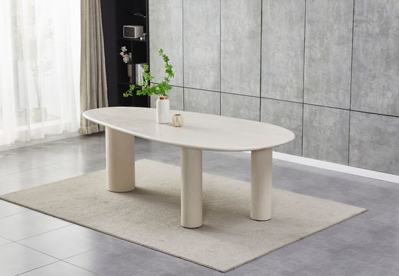 Стіл МДФ з матовим мікроцементним покриттям Бастіано TM-225 VETRO 100x230 бетон фотографія