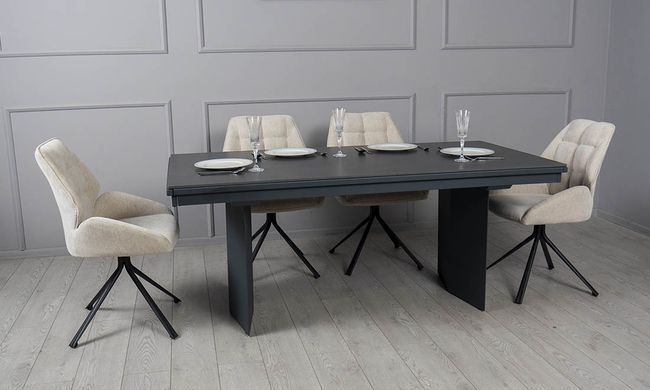 Раскладной ЛЕО Prestol 180/296x90 Керамика Черный фотография