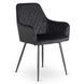 Стілець оксамитовий MEBEL ELITE BRESSO Velvet Чорний фотографія