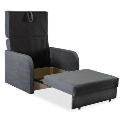 Набір з 2х розкладних крісел MEBEL ELITE VERO 97 см Сірий / велюр фотографія