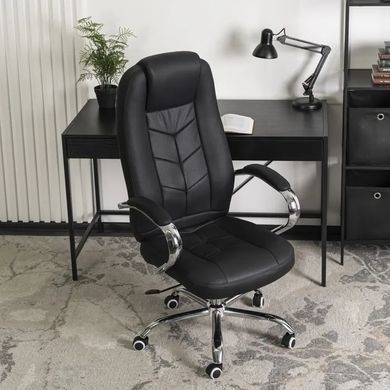 Стілець офісний поворотний MEBEL ELITE MILO екошкіра Чорний фотографія
