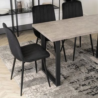 Стол MEBEL ELITE ALTE 120х65 см Бетон / черный фотография