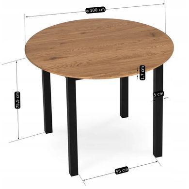Стіл MEBEL ELITE TEO 100X100 Золотий дуб фотографія