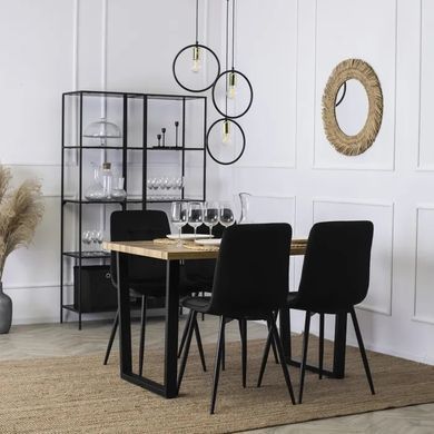 Стілець оксамитовий MEBEL ELITE PERU Velvet, Чорний фотографія