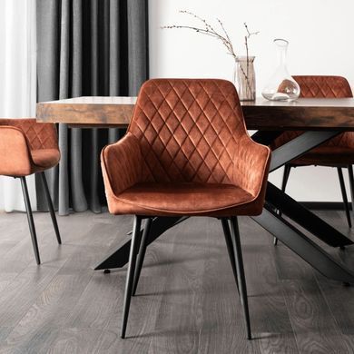 Стілець оксамитовий MEBEL ELITE BRESSO Velvet Рудий фотографія