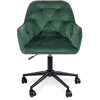 Стілець офісний поворотний оксамитовий MEBEL ELITE MILAN 2 Velvet Зелений / Чорний фотографія