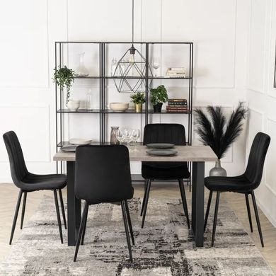 Стол MEBEL ELITE ALTE 120х65 см Бетон / черный фотография