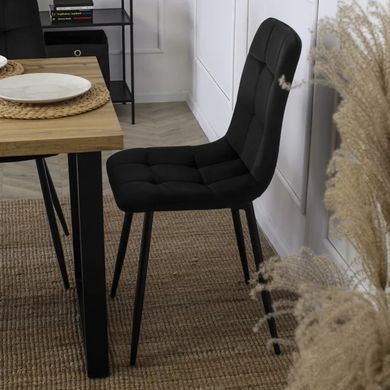 Стілець оксамитовий MEBEL ELITE PERU Velvet, Чорний фотографія