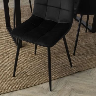 Стілець оксамитовий MEBEL ELITE PERU Velvet, Чорний фотографія