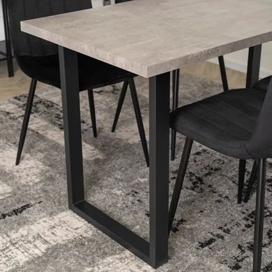 Стол MEBEL ELITE ALTE 120х65 см Бетон / черный фотография