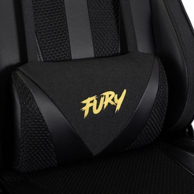 Стілець офісний поворотний MEBEL ELITE FURY Чорний/Жовтий фотографія