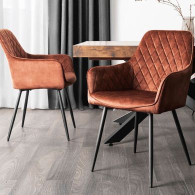 Стілець оксамитовий MEBEL ELITE BRESSO Velvet Рудий фотографія