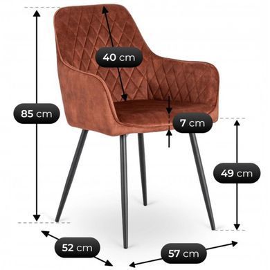 Стілець оксамитовий MEBEL ELITE BRESSO Velvet Рудий фотографія