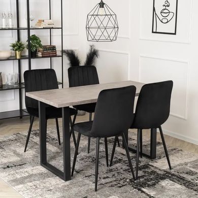 Стол MEBEL ELITE ALTE 120х65 см Бетон / черный фотография