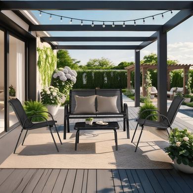 Комплект садових меблів MEBEL ELITE MINNESOTA Чорний