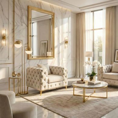 Крісло MEBEL ELITE SORRENTO 1S Кремовий фотографія