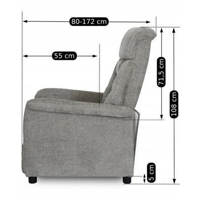 Кресло реклайнер MEBEL ELITE NORDI ткань Серый фотография