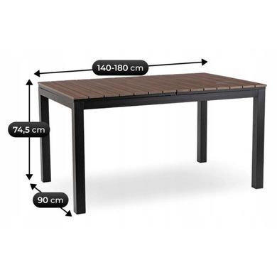 Стіл Розкладний обідній ARGOS MEBEL ELITE 140(180)х90 Горіх /чорний фотографія