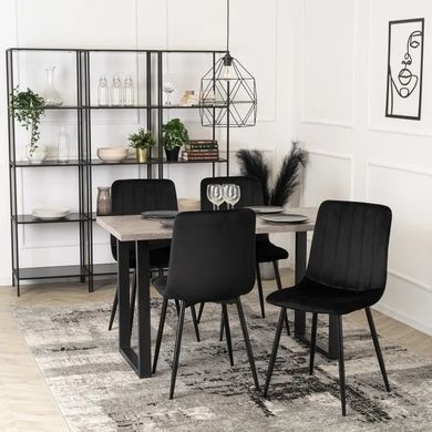 Стол MEBEL ELITE ALTE 120х65 см Бетон / черный фотография
