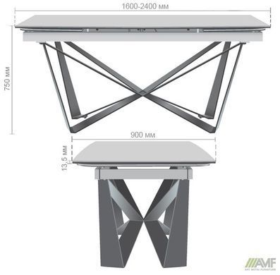 Стол раскладной Vincent black AMF 160(240)X90 сeramics Calacatta nero фотография